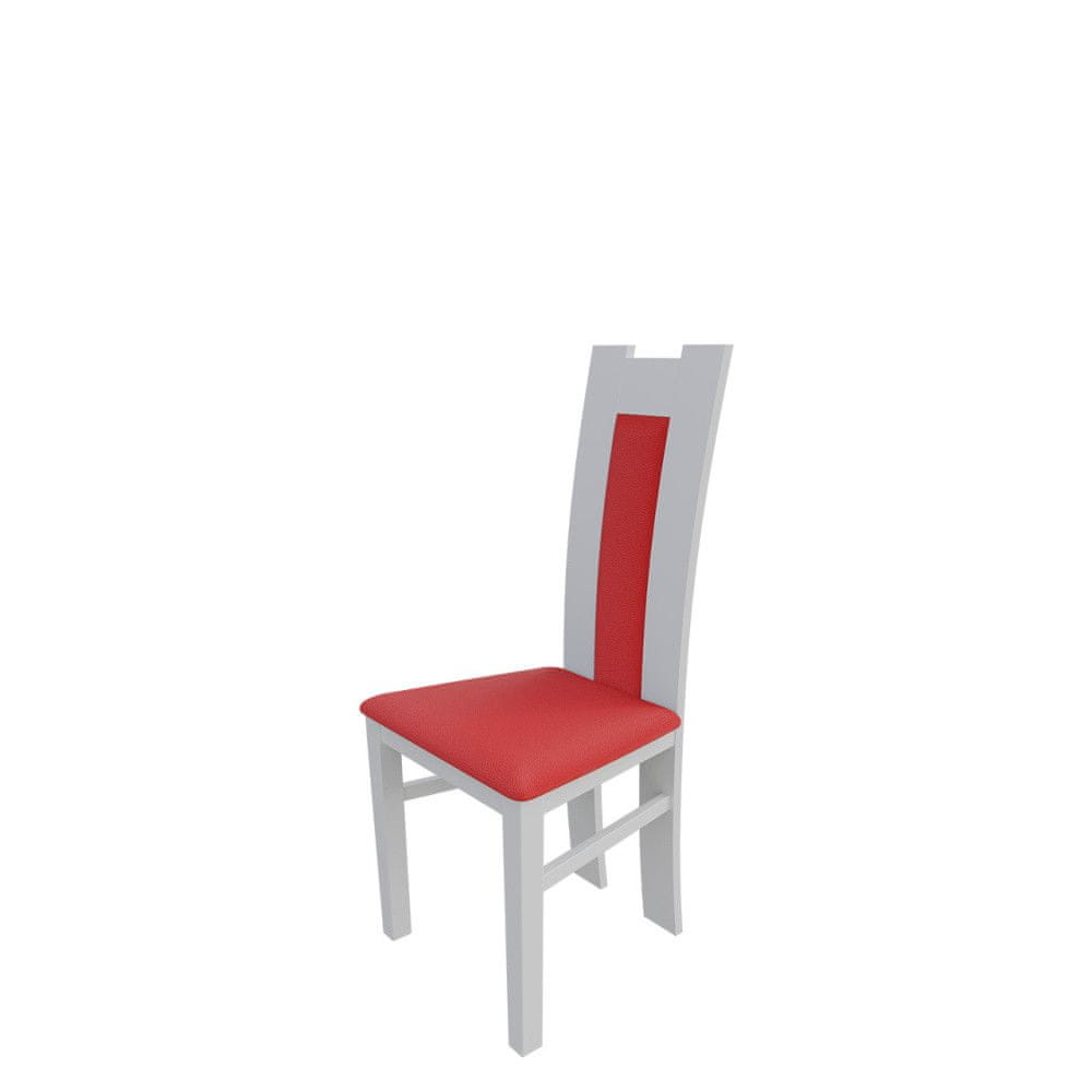 Veneti Jedálenská stolička MOVILE 18 - biela / červená ekokoža